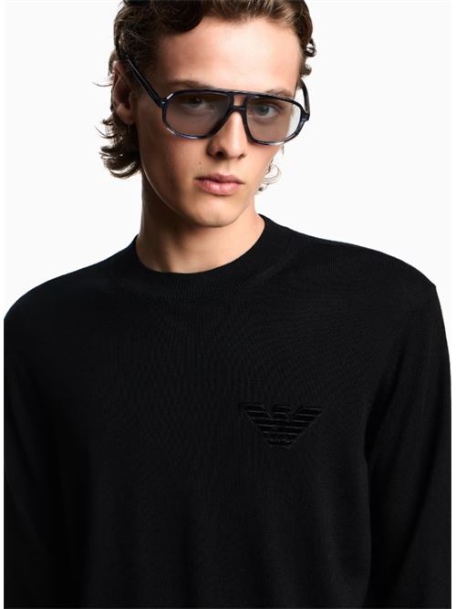 Maglione in lana vergine rasata con patch aquila Emporio Armani | EM002419 AF14158.UC001